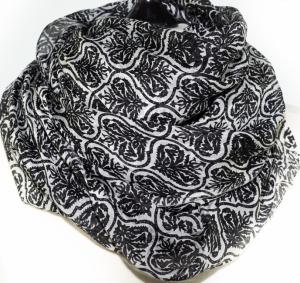 Ahmaddy Seiden-Schal silber/schwarz